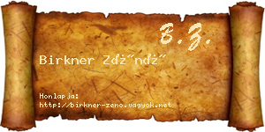 Birkner Zénó névjegykártya